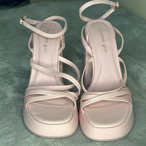 Madden Girl Light Pink Platform Chunky Heels Women’s 7.5